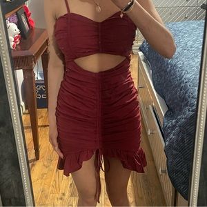 Burgundy papaya dress size S